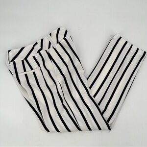 TOPSHOP Pants Womens Size 2 Black Striped High Waist Trousers Career -flaws/read